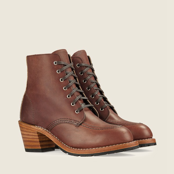 Botas Red Wing Heritage Mujer Marrom - Clara - Heeled Harness Cuero - 063-YUAHXN